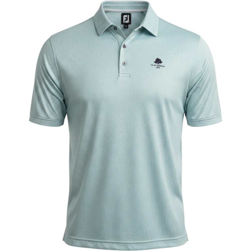 FootJoy Mens Golf Polo Shirt XL Blue Geometric CC of Salisbury 1920 1121092
